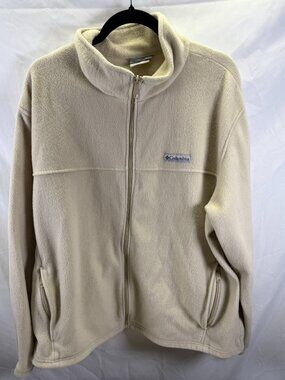 Columbia Men's Fleece Beige Full Zip-Up Long sleeve Size XXL